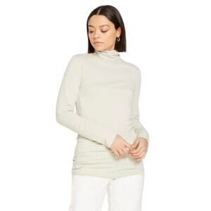 Universal Standard Mineral Gray Close Fit Turtleneck Top Pima Cotton Peru Large*